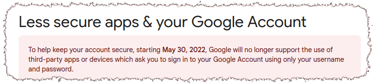 Google less secure apps deprecation
