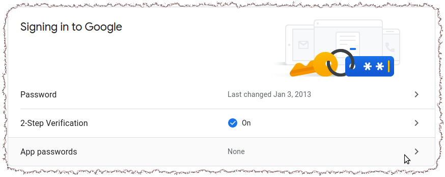 Google security setup